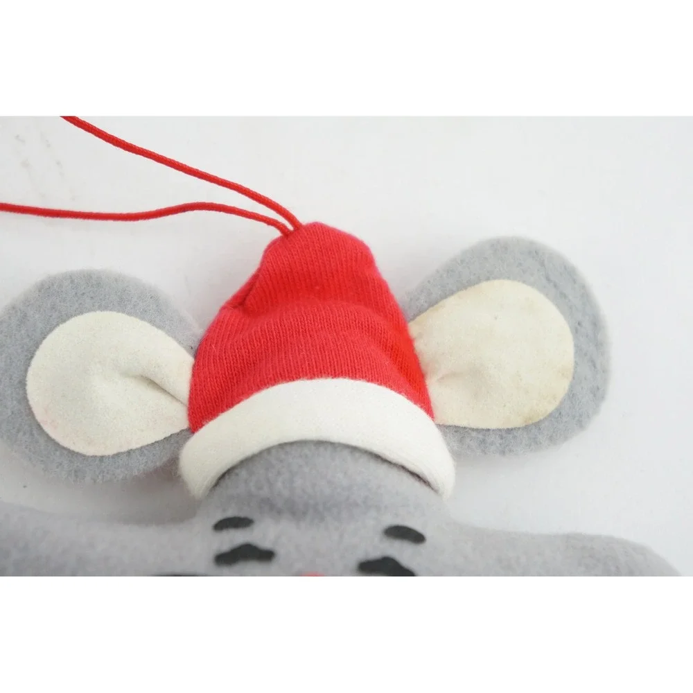 Carl's Jr. Plush Mouse Christmas Ornament Santa Hat‎ Vintage 1992 Good